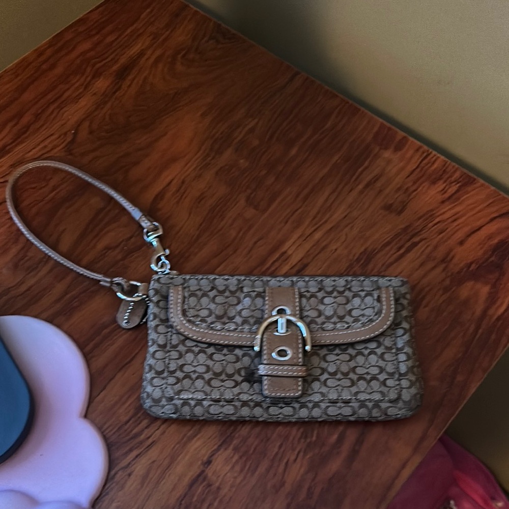 Coach Brown Wristlet